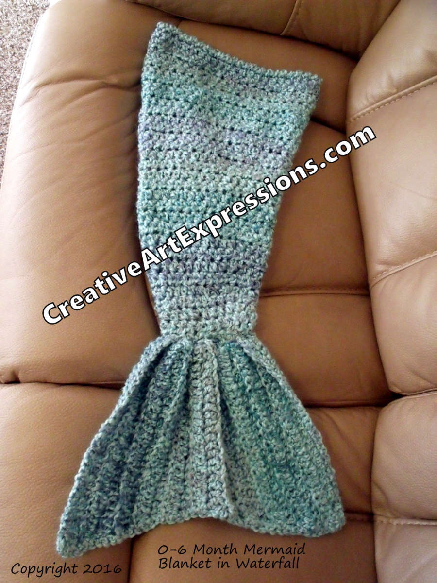 Mermaid Blanket Crocheted 06 months in Waterfall Creative Art